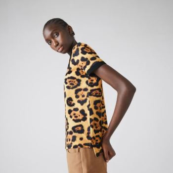 Lacoste Lacoste x National Geographic Animal Print Piqué Polo Shirt - Polo Dámské Bílé | CZ-Eu9Bop